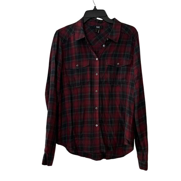 PAIGE Tops - Paige Black label plaid button down shirt size small